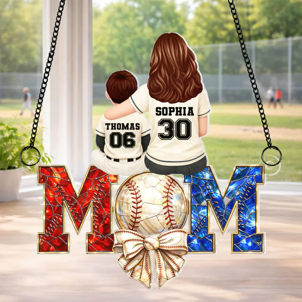 Baseball Mom - Personalized Acrylic Suncatcher - Mother's Day Gift For Mom, Wife